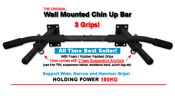 The Original Wall Mounted Chin Up Bar / Pull Up Bar from Sportsco Singapore is The BEST SELLER!